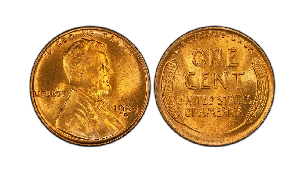 1929 wheat penny BIE die crack error showing raised vertical line between B and E in LIBERTY inscription on obverse
